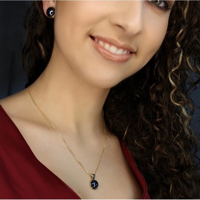 Parure plaquée or avec effet nacré