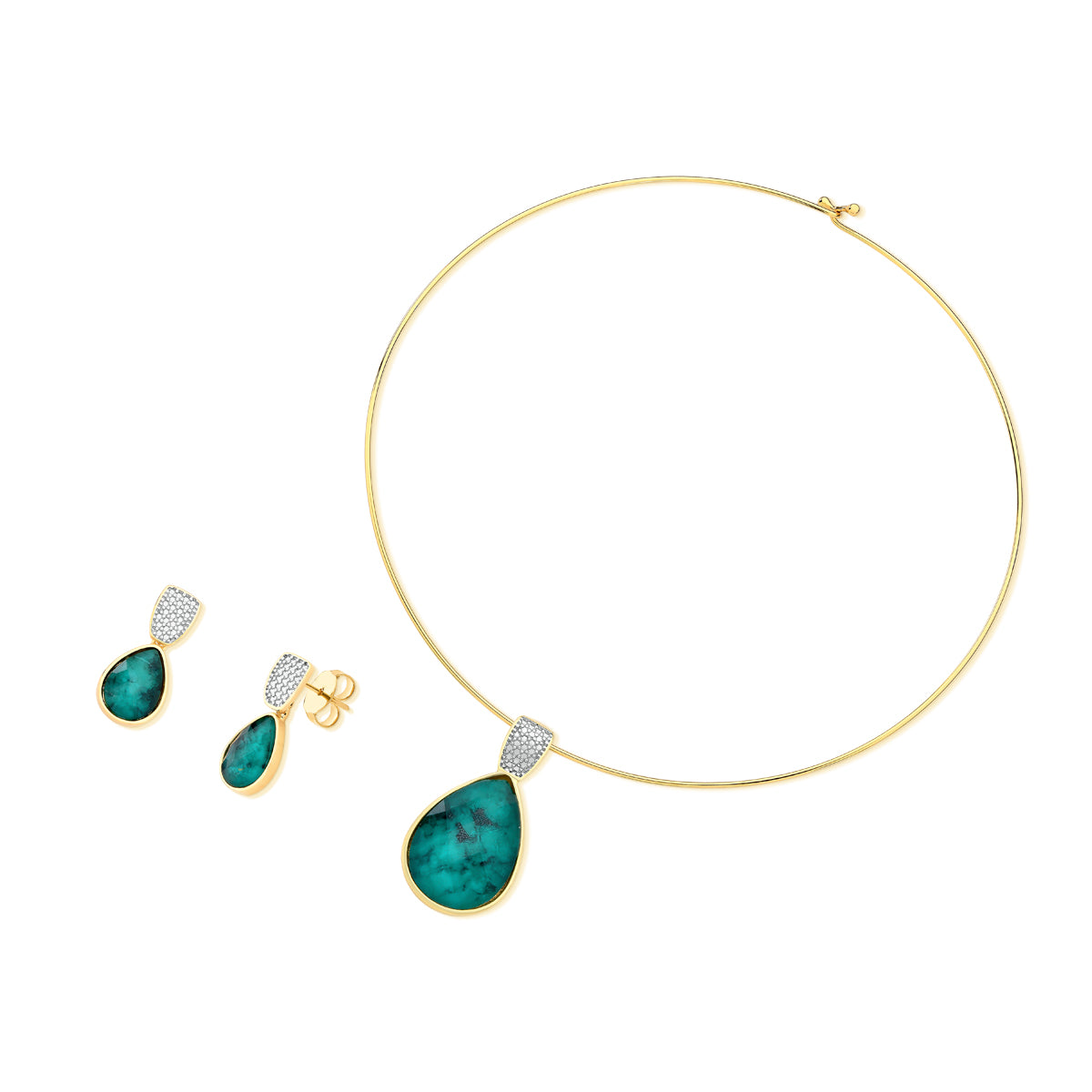 Ensemble doré avec rhodium blanc et design flottant