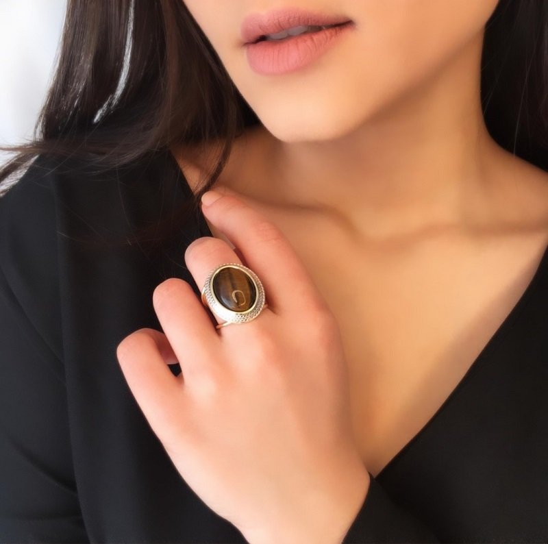 Bague Plaqué or Et Rhodium Blanc Sertie