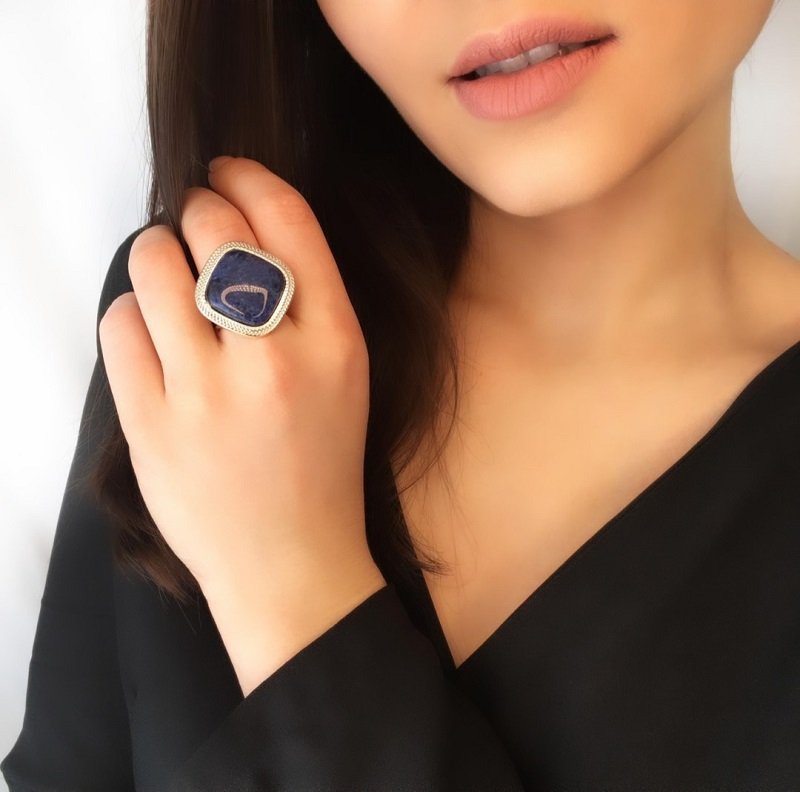 Bague Plaquéque or et rhodium blanc