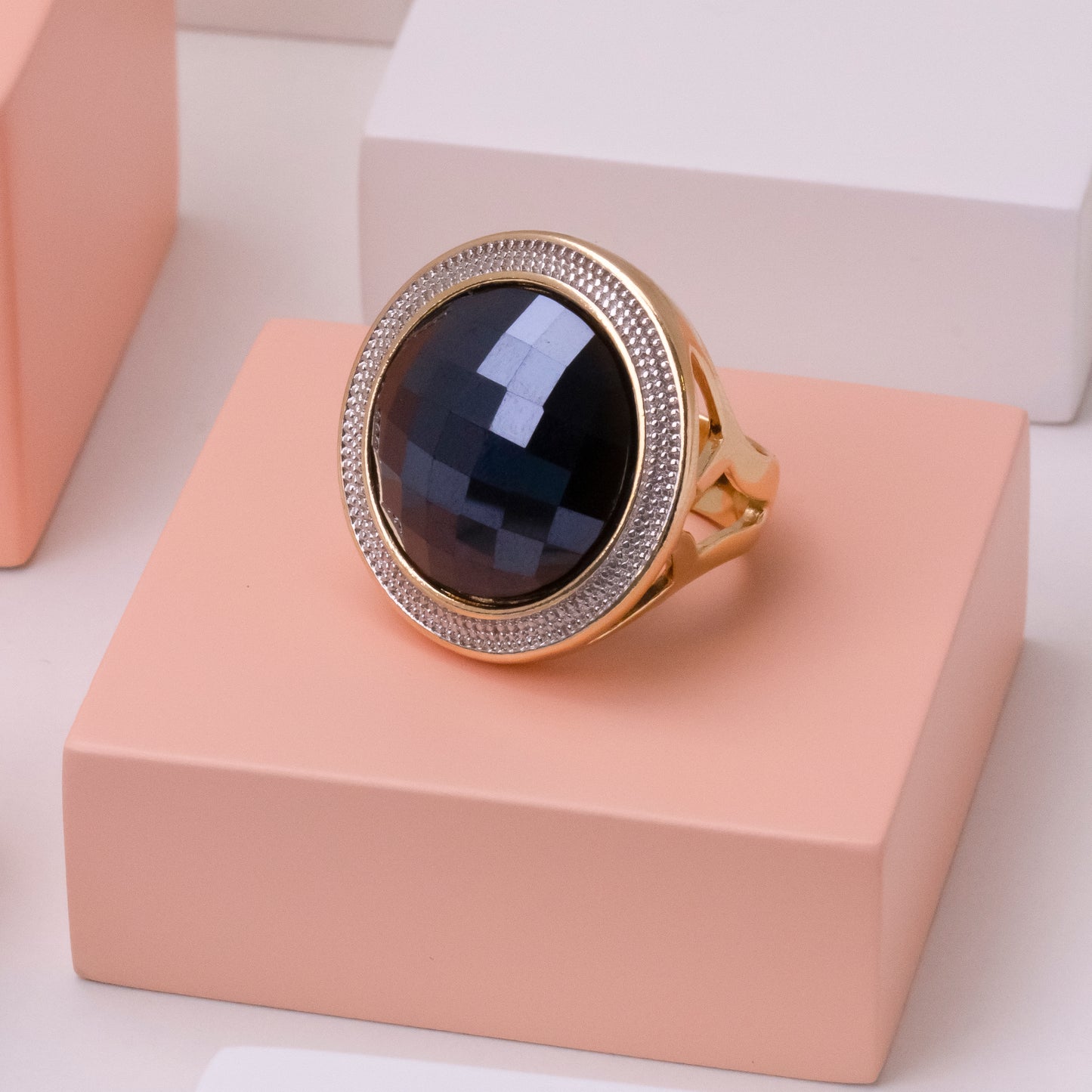 Bague Plaqué Or Et Rhodium Blanc