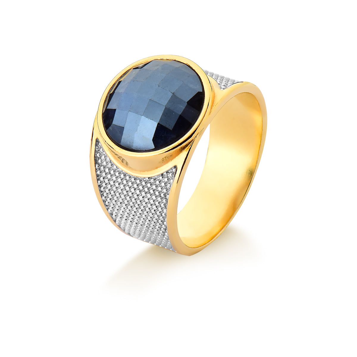 Bague Plaqué Or Et Rhodium Blanc