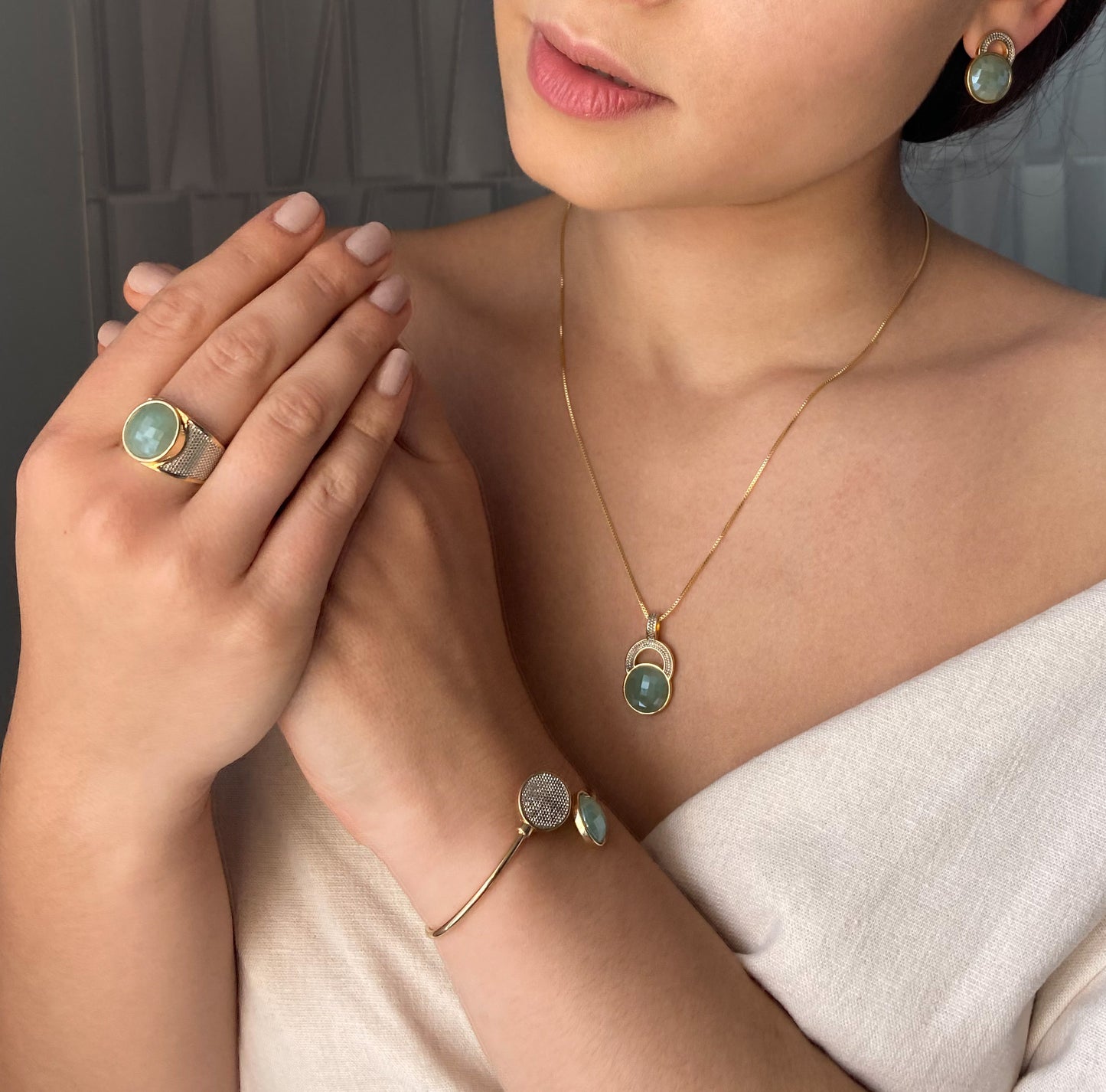 Bague Plaqué Or Et Rhodium Blanc