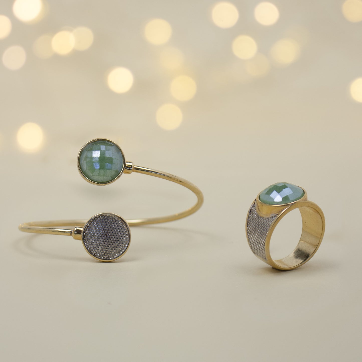 Bague Plaqué Or Et Rhodium Blanc