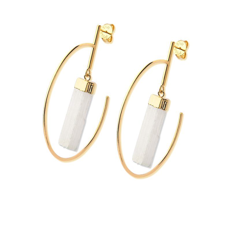 vergoldeter Ohrring mit Kristall