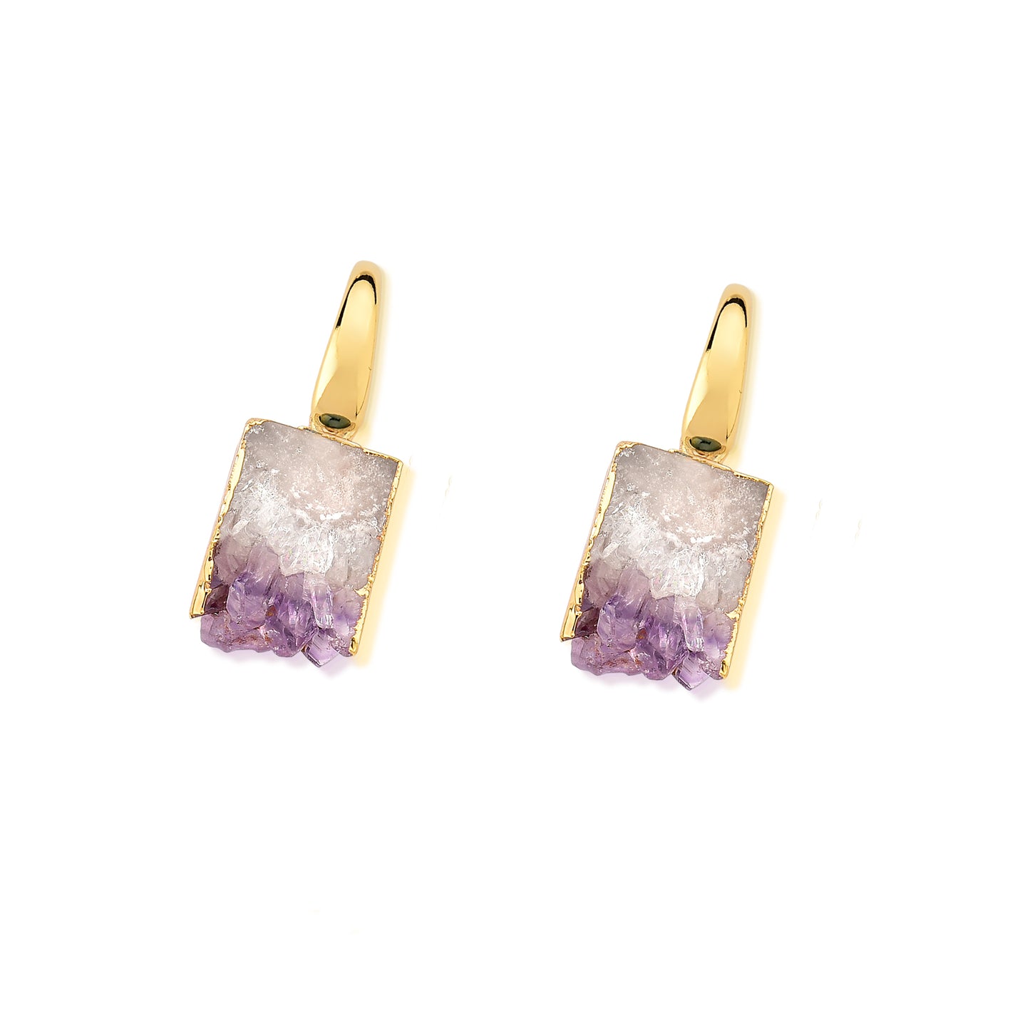 Geode Ohrringe mit natürlichen Kristallen