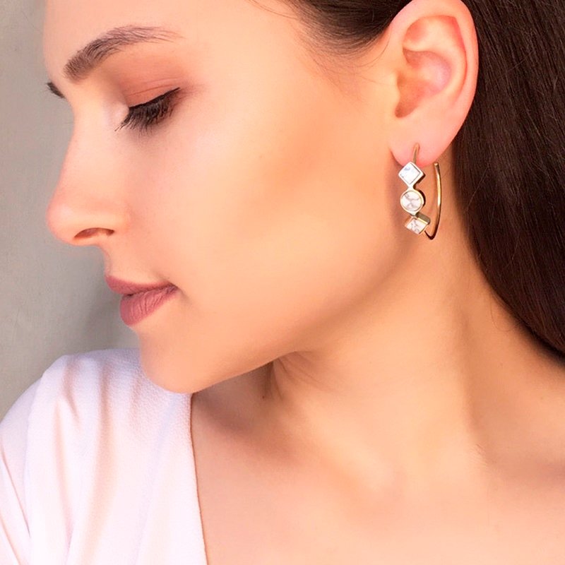 Vergoldeter Creolen-Ohrring