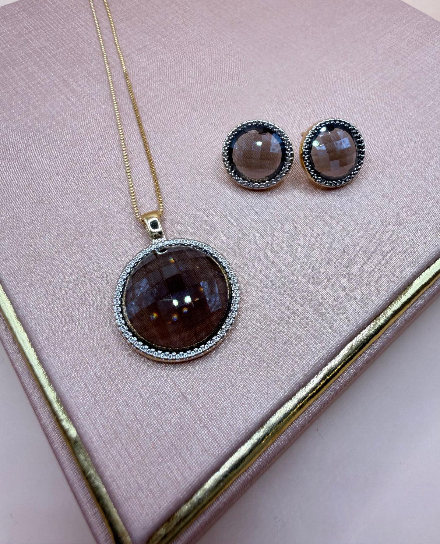Ensemble Plaqué Or Et Rhodium Blanc