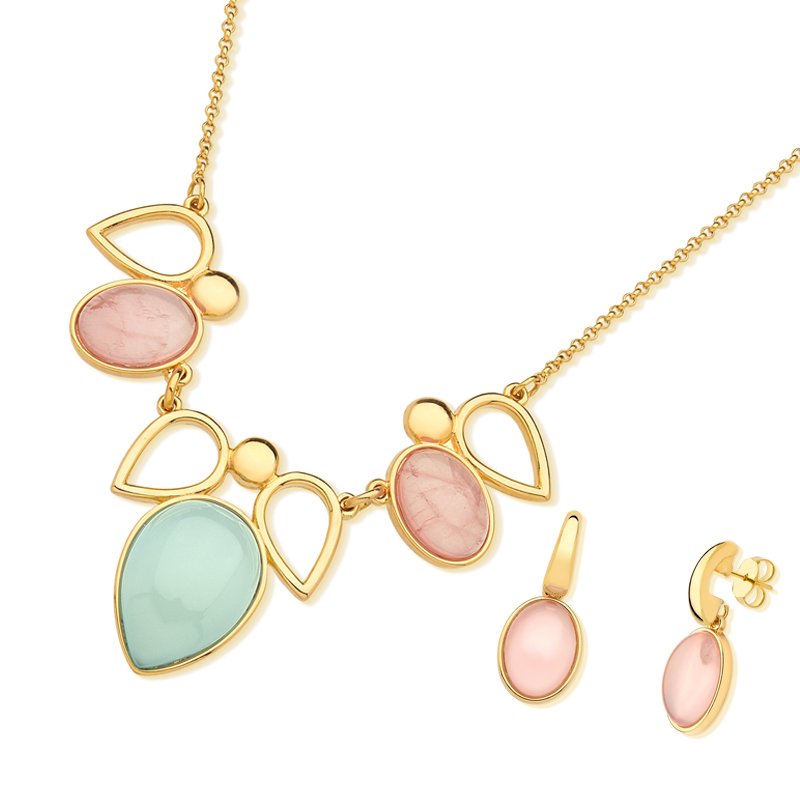 Ensemble Plaqué Or au Design Organique