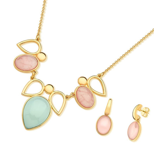 Ensemble Plaqué Or au Design Organique