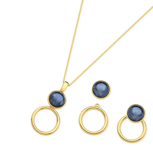 Parure plaquée or avec effet nacré