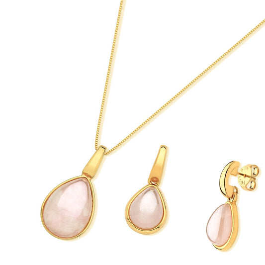 Parure plaquée or avec effet nacré