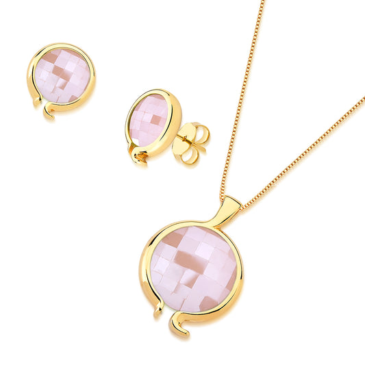 Ensemble doré avec pierre de design moderne