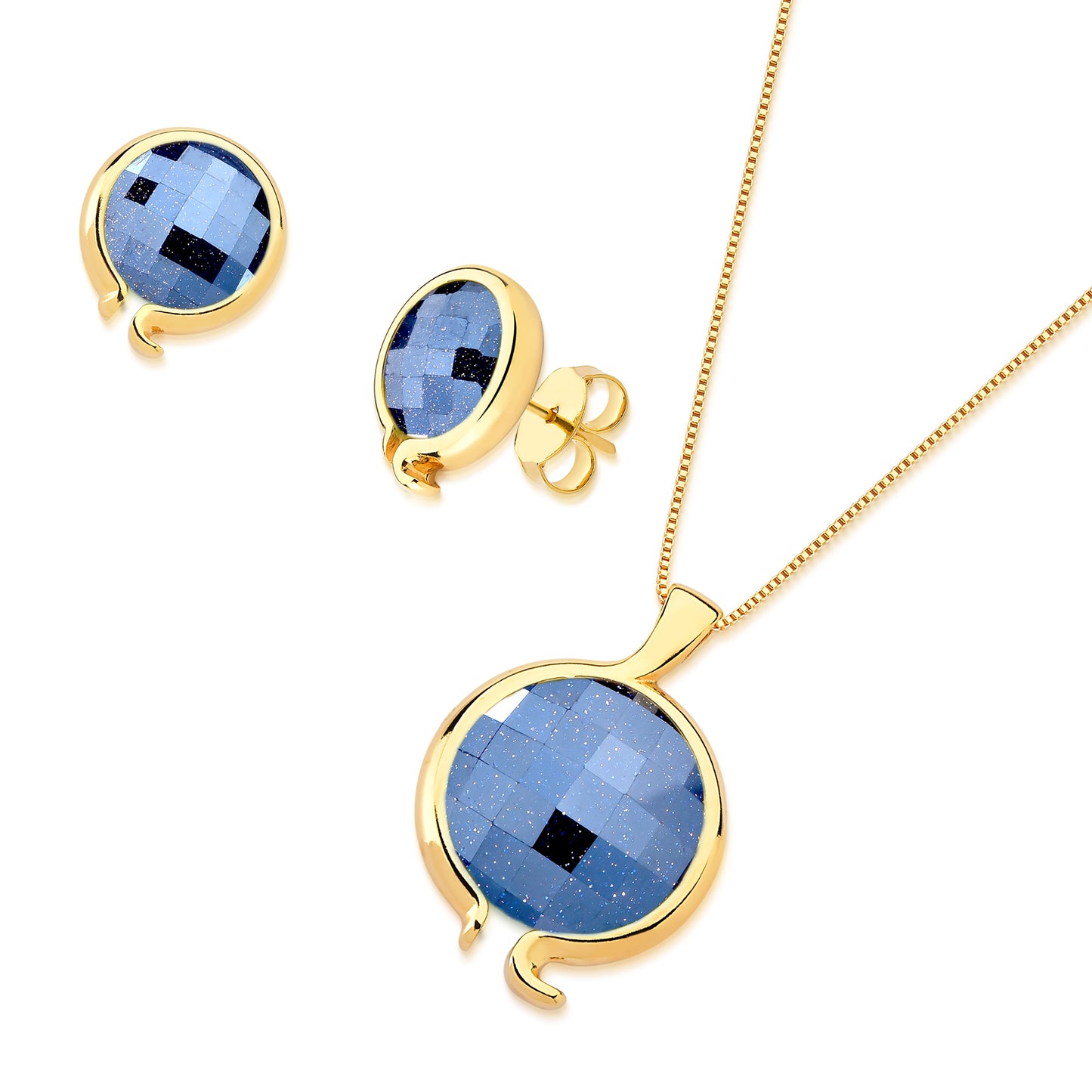 Ensemble doré avec pierre de design moderne