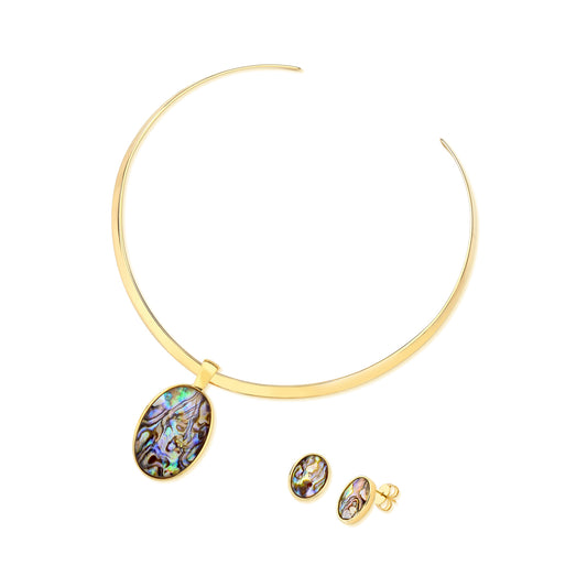 Ensemble doré avec pierre de design organique