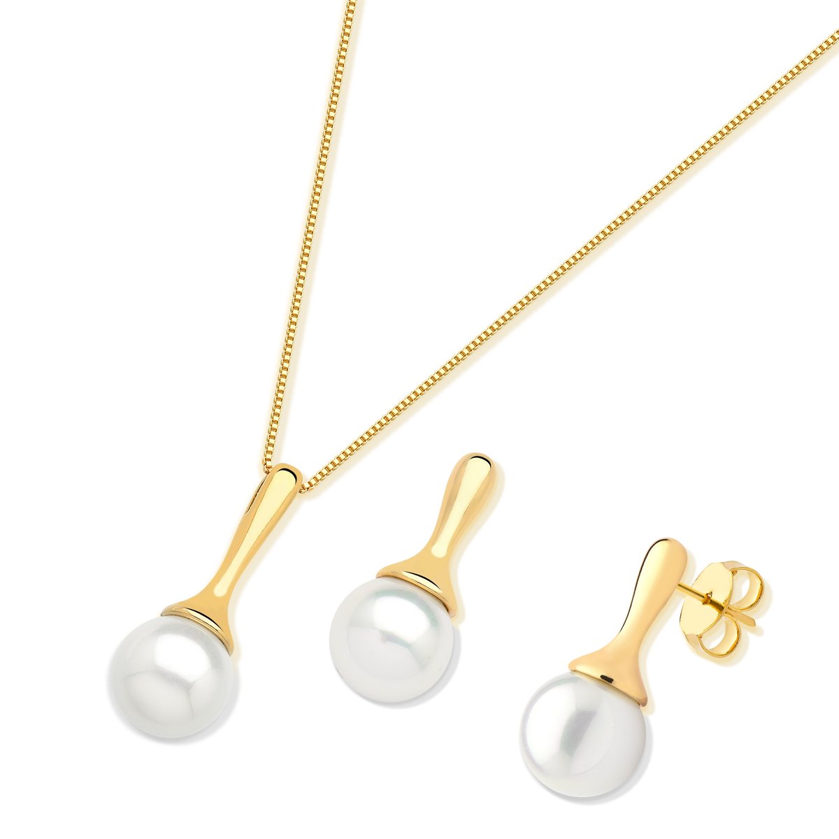 Ensemble radiant avec gemme sphérique et touche dorée