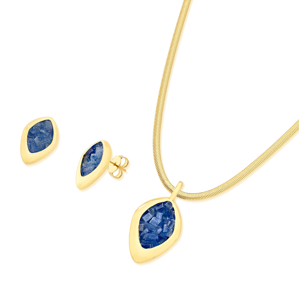 Ensemble plaqué or avec pierres texturées