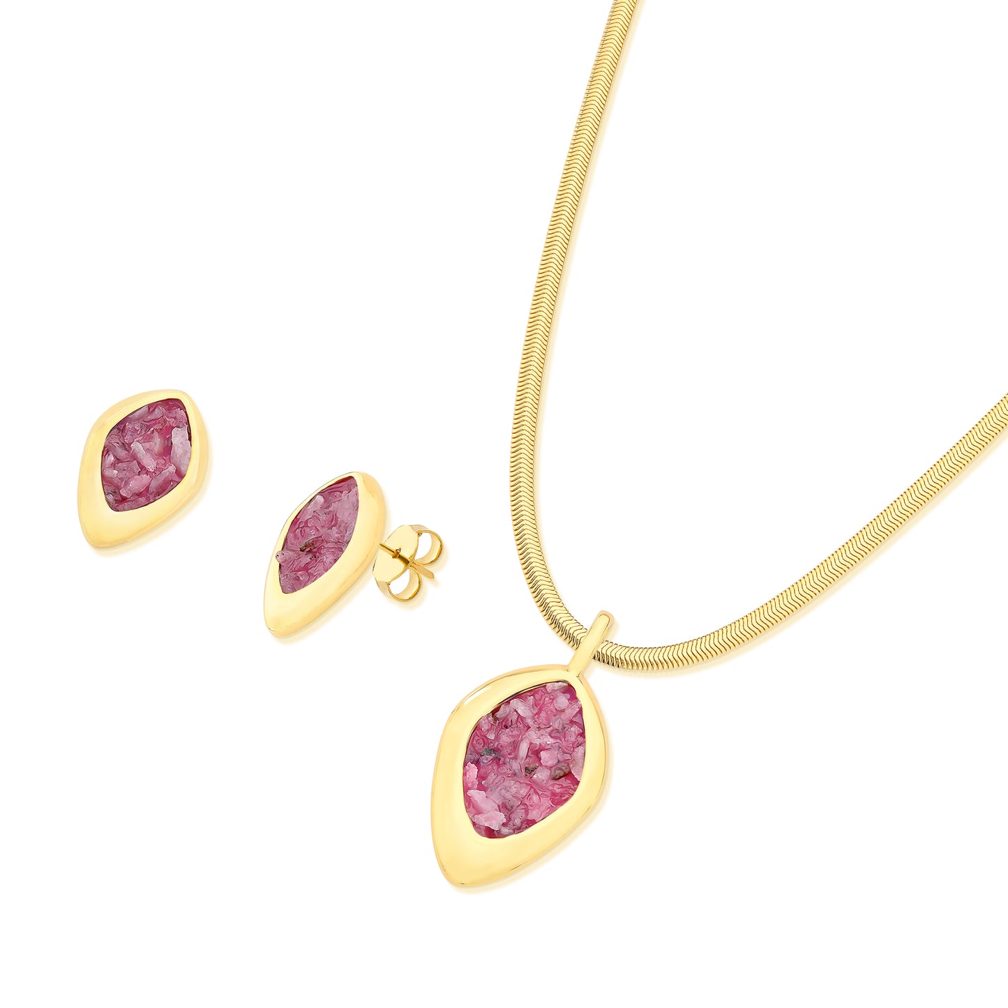 Ensemble plaqué or avec pierres texturées