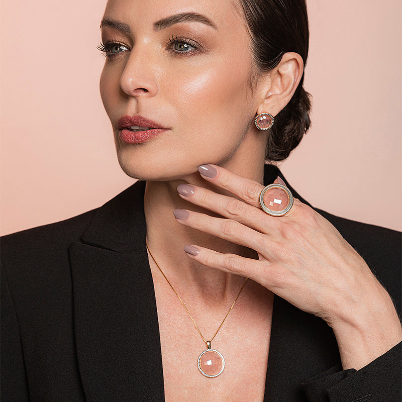 Ensemble Plaqué Or Et Rhodium Blanc