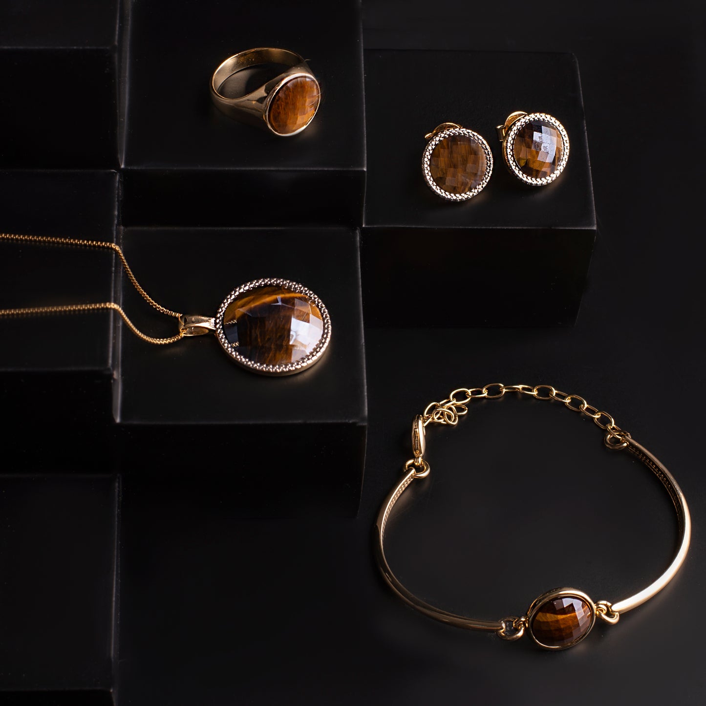 Ensemble Plaqué Or Et Rhodium Blanc