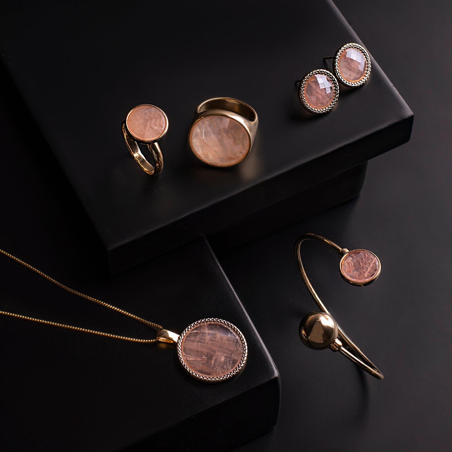 Ensemble Plaqué Or Et Rhodium Blanc