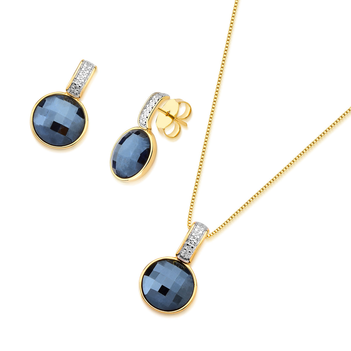 Ensemble Plaqué Or Et Rhodium Blanc