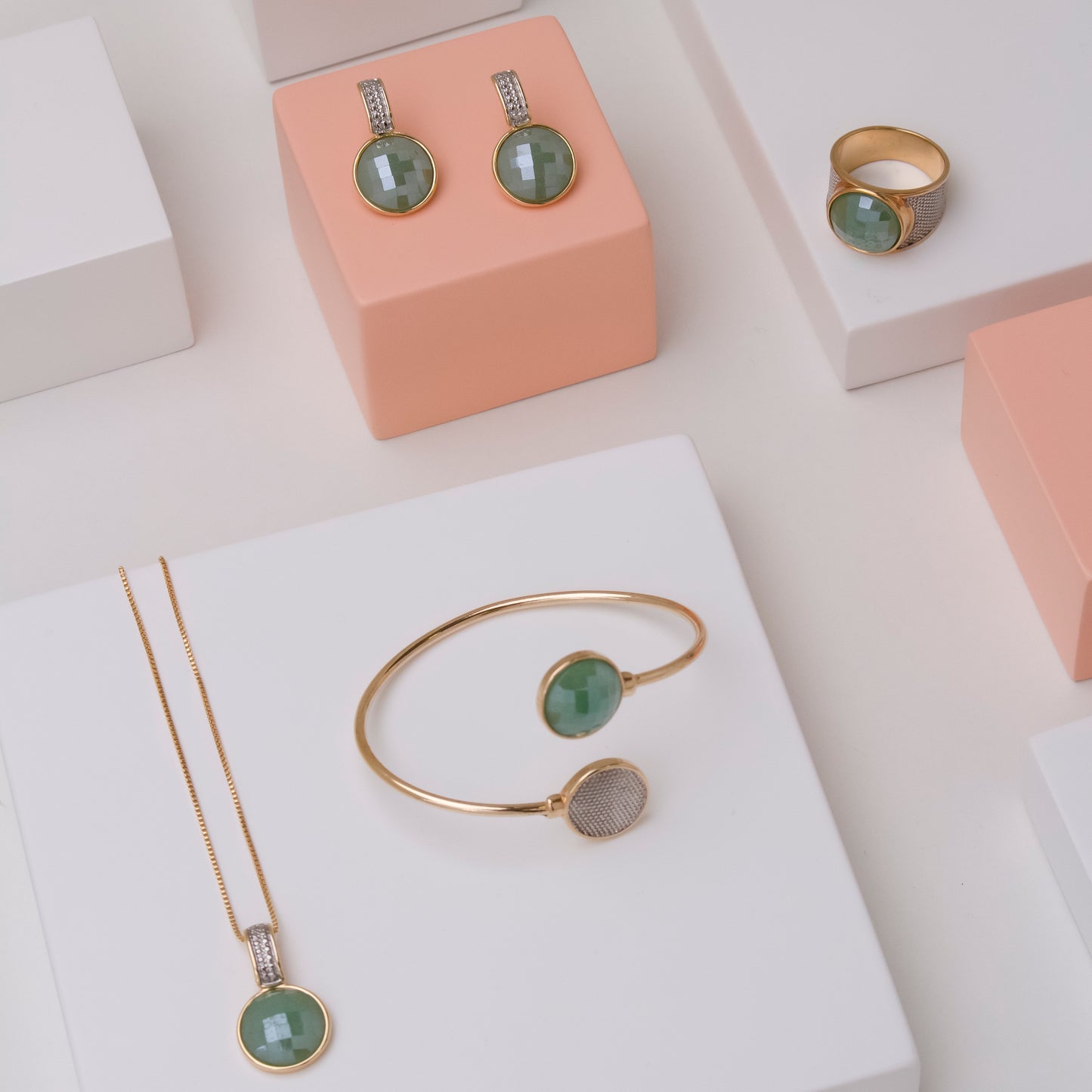 Ensemble Plaqué Or Et Rhodium Blanc