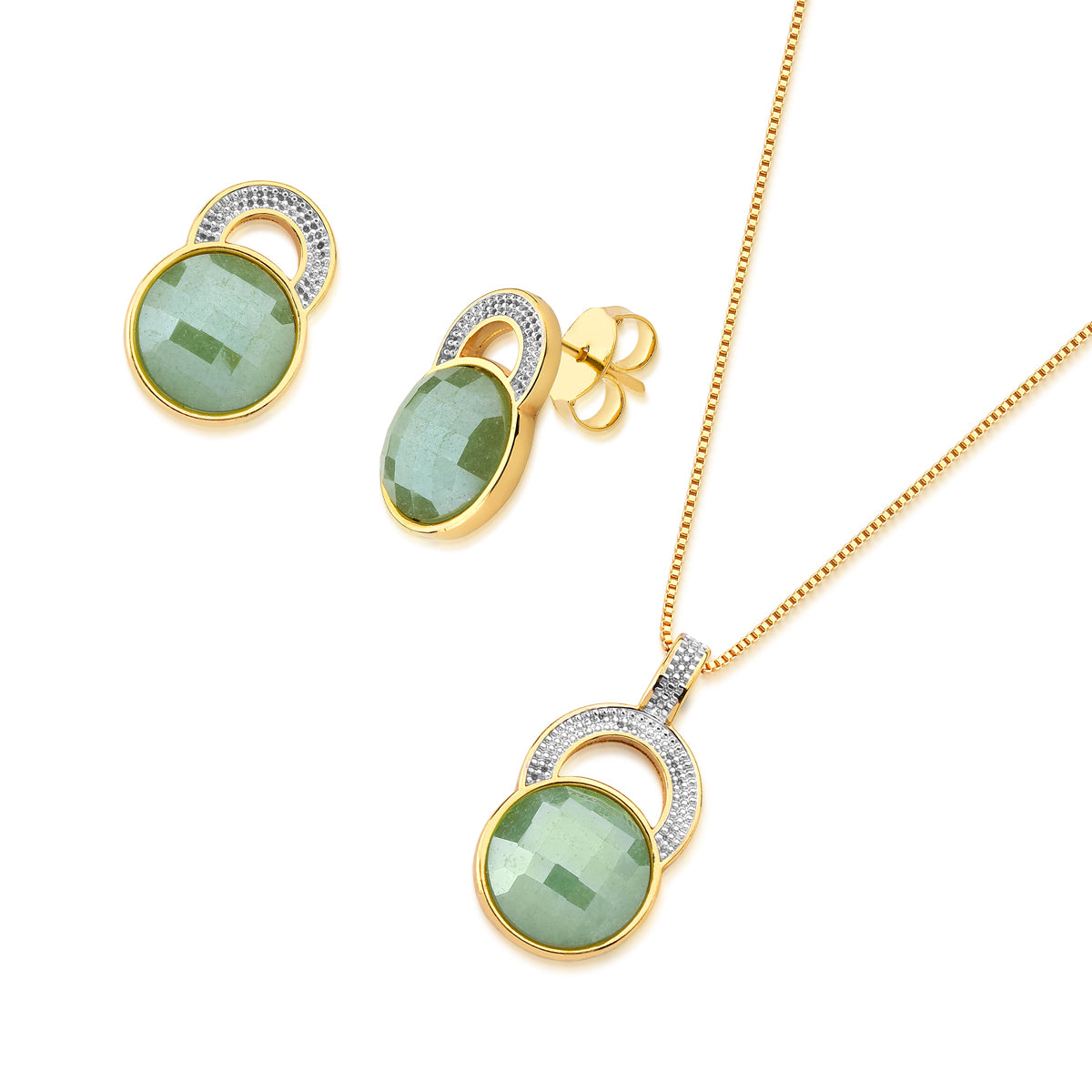 Ensemble Plaqué Or Et Rhodium Blanc