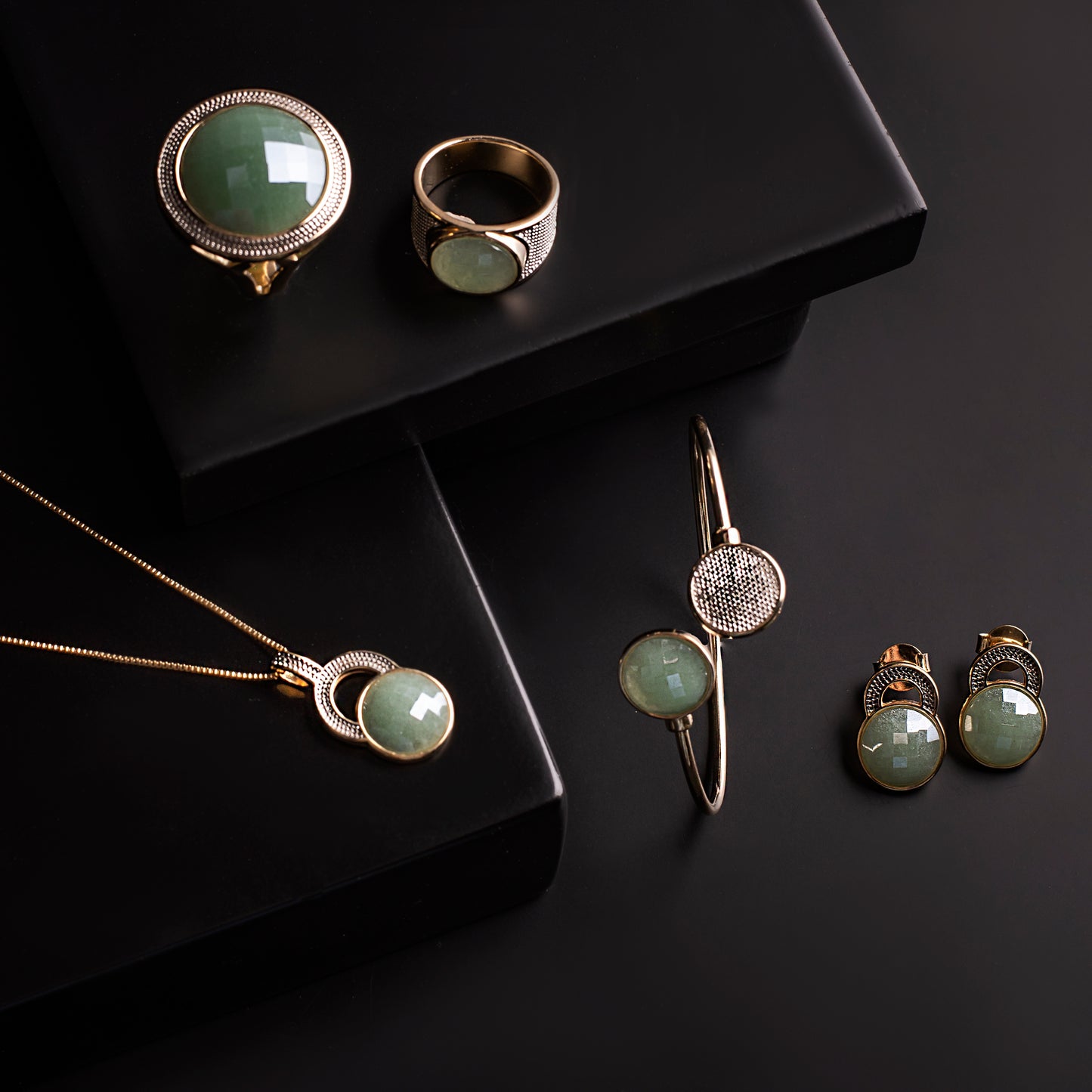 Ensemble Plaqué Or Et Rhodium Blanc