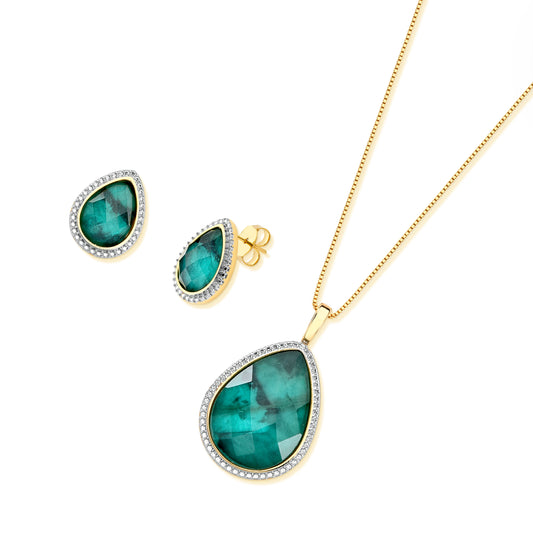 Ensemble Plaqué Or Et Rhodium Blanc