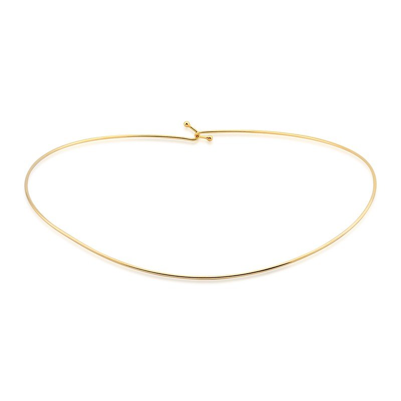 Collier choker rigide et minimaliste